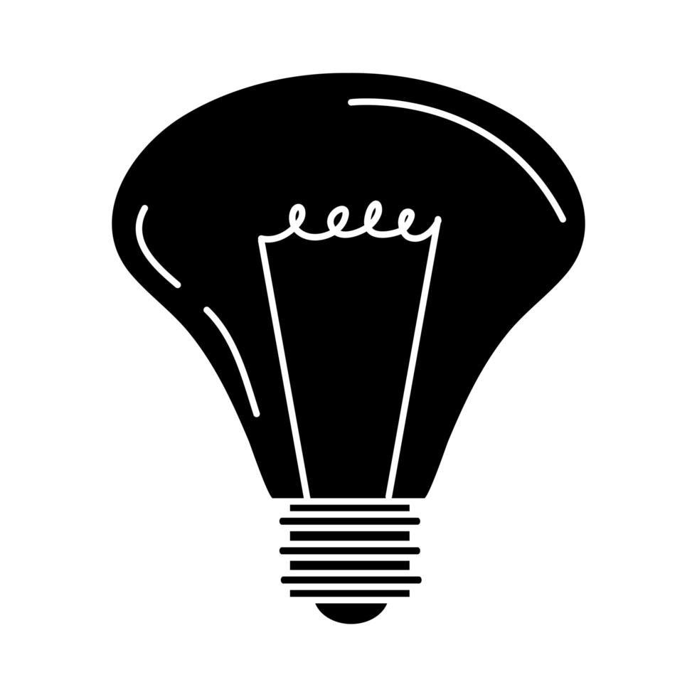 lâmpada elétrica eco ideia metáfora ícone isolado silhueta estilo vetor