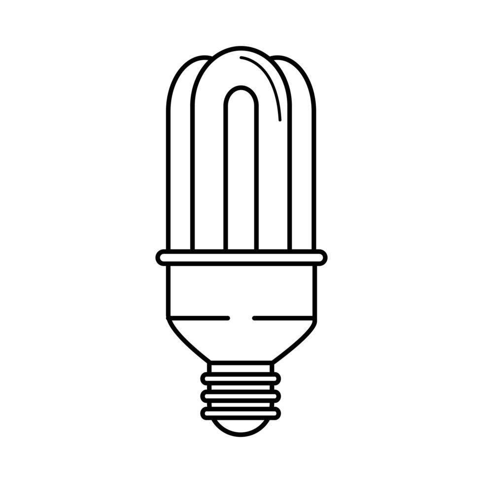 lâmpada economizadora de energia lâmpada elétrica eco ideia metáfora ícone isolado estilo de linha vetor