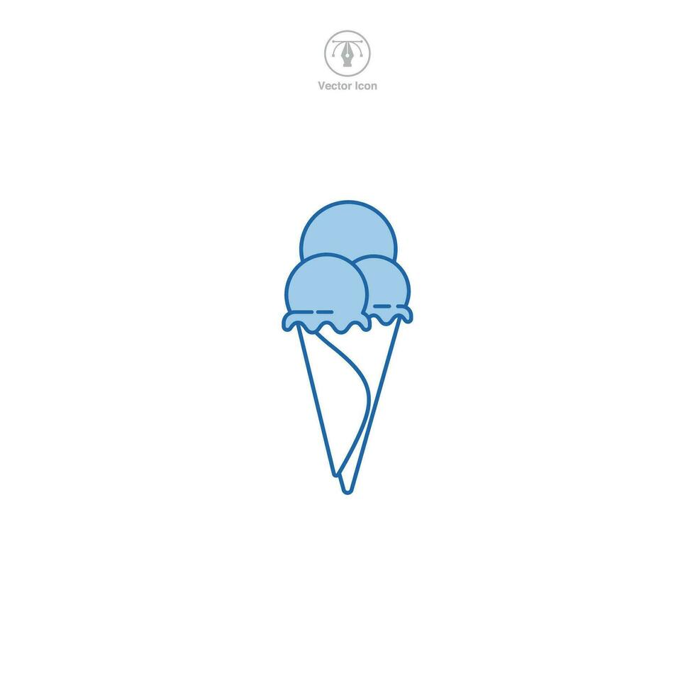 gelo creme cone ícone símbolo vetor ilustração isolado em branco fundo