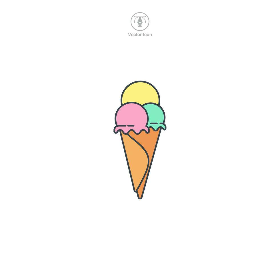 gelo creme cone ícone símbolo vetor ilustração isolado em branco fundo