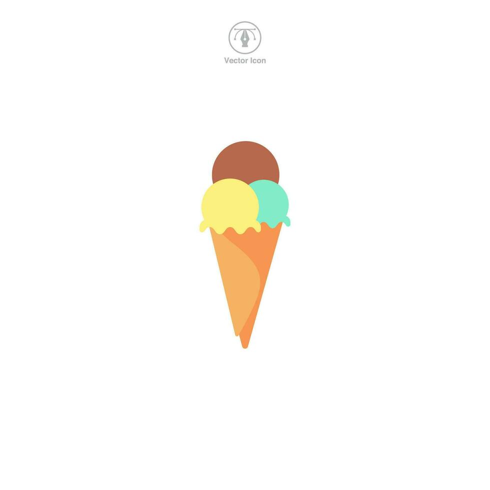 gelo creme cone ícone símbolo vetor ilustração isolado em branco fundo