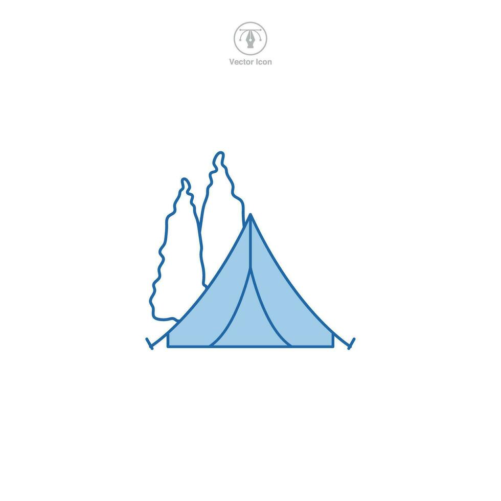 acampamento barraca ícone símbolo vetor ilustração isolado em branco fundo