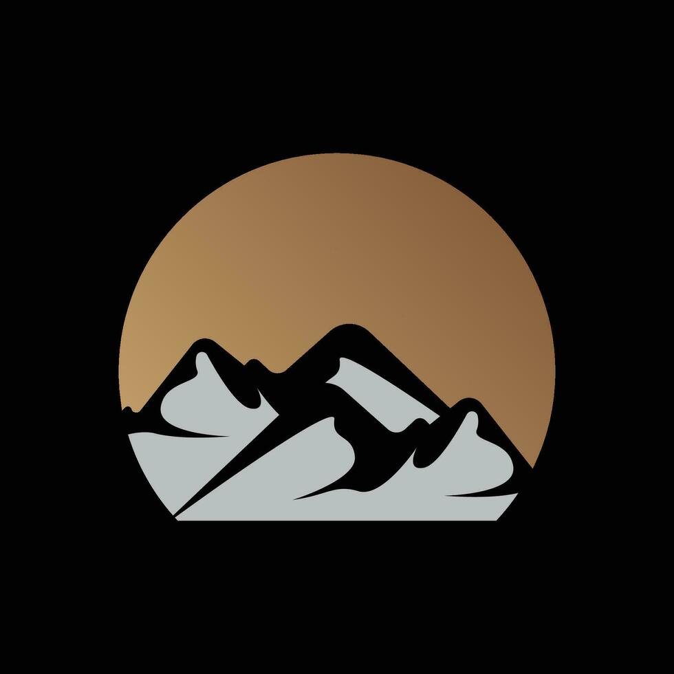 montanha logotipo, natureza panorama Visão projeto, alpinistas e aventura, modelo ilustração vetor