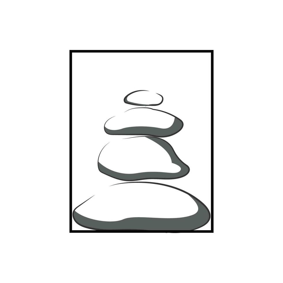 pedra logotipo, vetor zen meditação pedra Saldo tranqüilidade, ioga minimalista simples projeto, silhueta ilustração