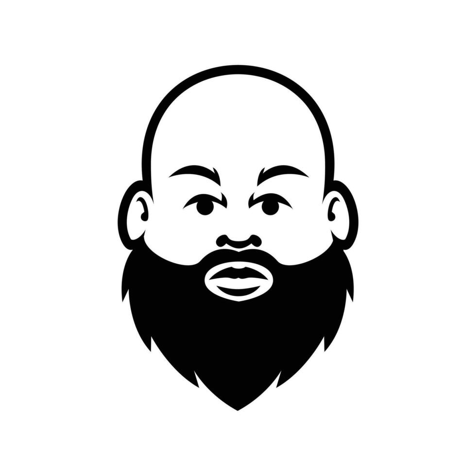 gordo Careca barba homem mascote logotipo ilustração vetor