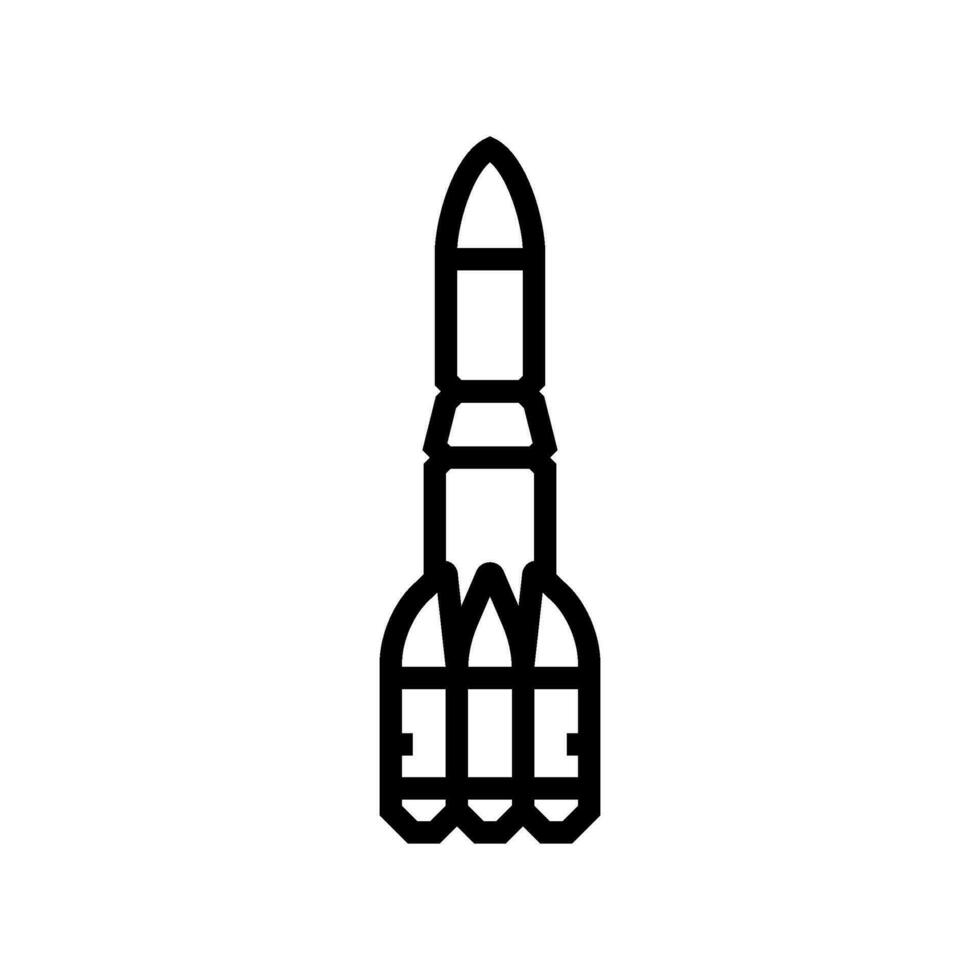 lançamento veículo aeronáutico engenheiro linha ícone vetor ilustração