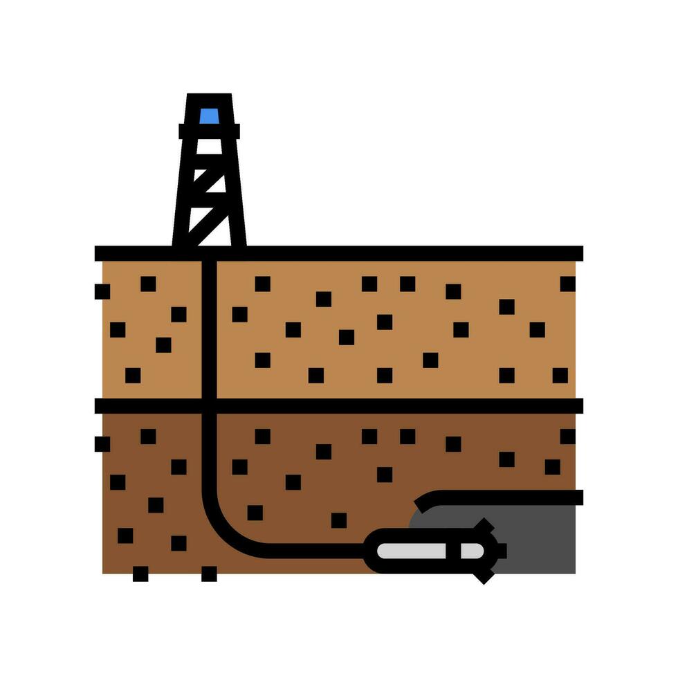 direcional perfuração petróleo engenheiro cor ícone vetor ilustração