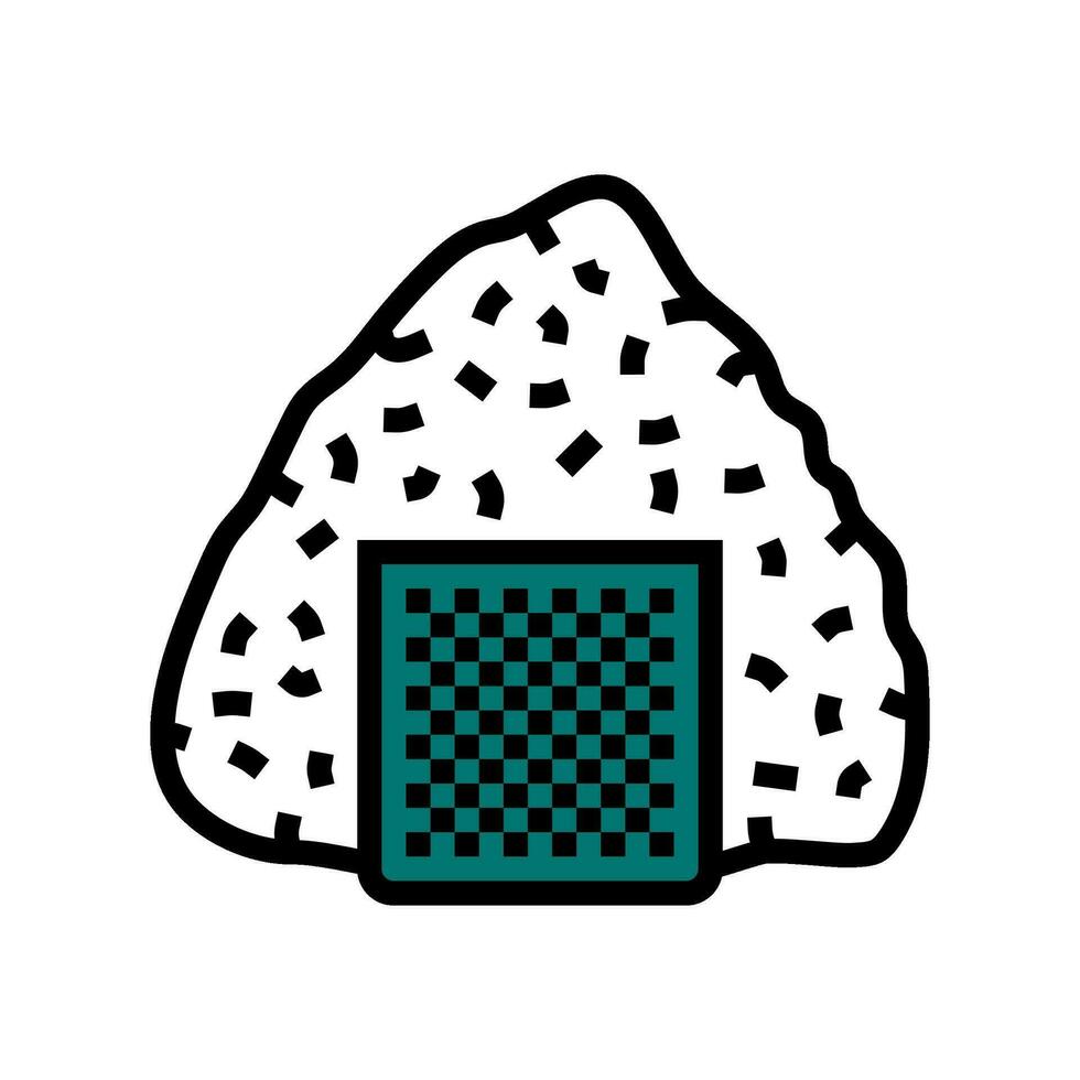 onigiri japonês Comida cor ícone vetor ilustração