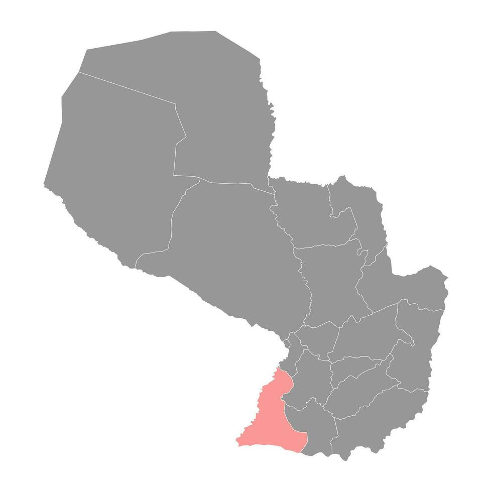 neembucu departamento mapa, departamento do Paraguai. vetor ilustração.