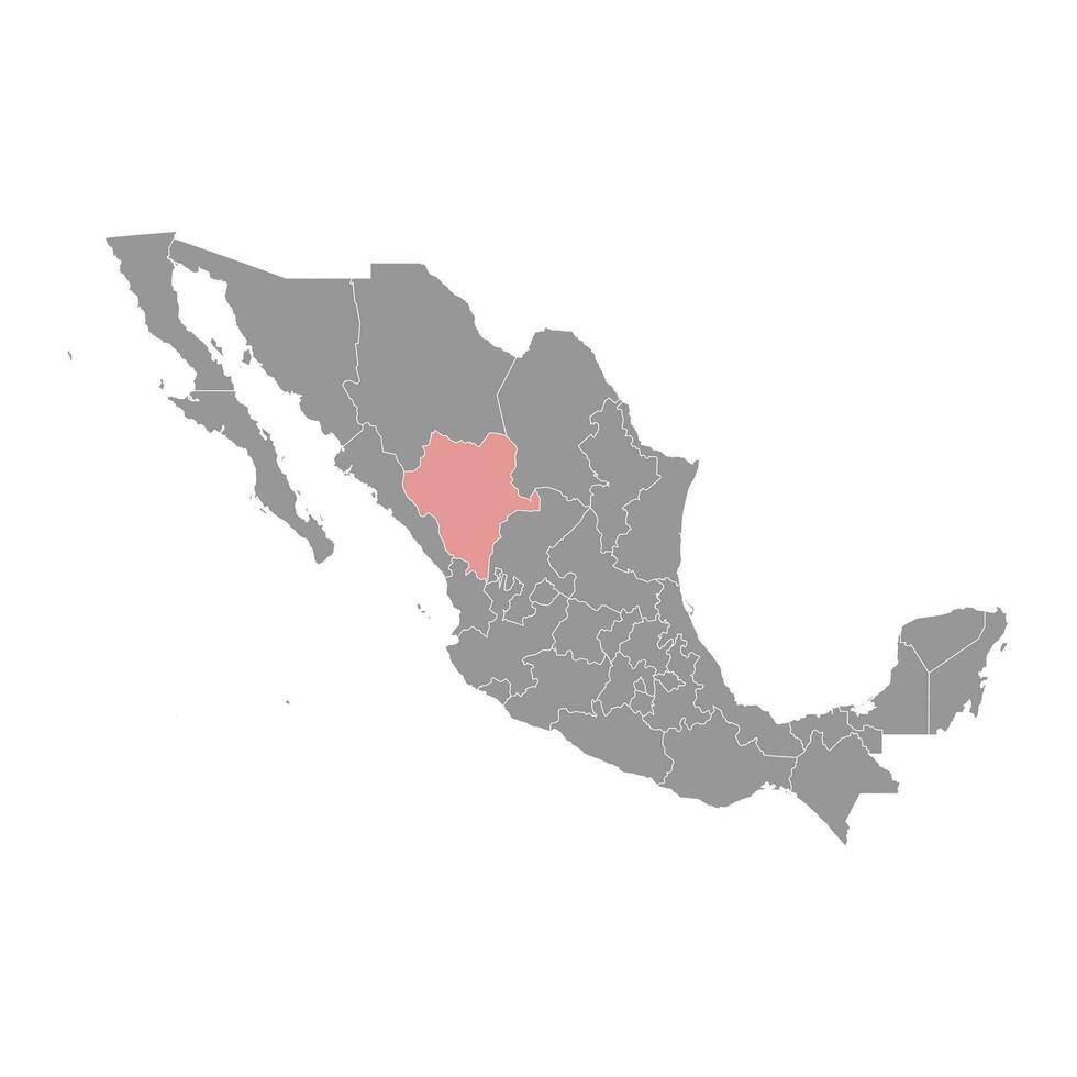 Durango Estado mapa, administrativo divisão do a país do México. vetor ilustração.