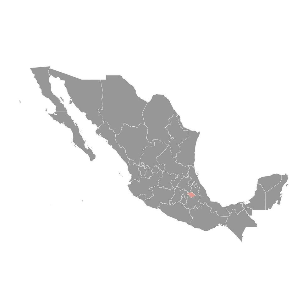 tlaxcala Estado mapa, administrativo divisão do a país do México. vetor ilustração.