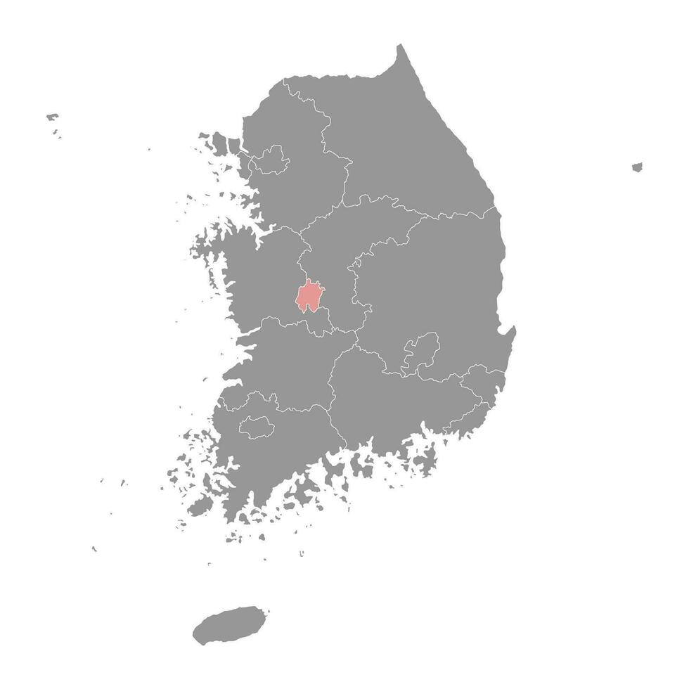 daejeon mapa, metropolitano cidade do sul Coréia. vetor ilustração.