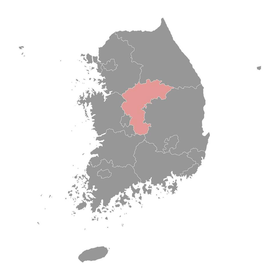 norte Chungcheong mapa, província do sul Coréia. vetor ilustração.