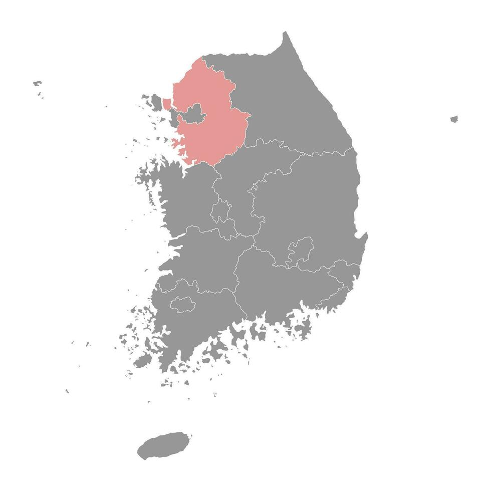 Gyeonggi província mapa, província do sul Coréia. vetor ilustração.
