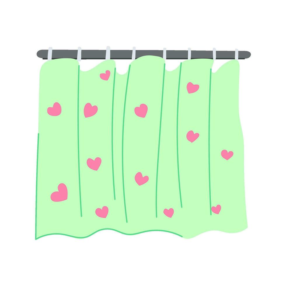 têxtil chuveiro cortina desenho animado vetor ilustração
