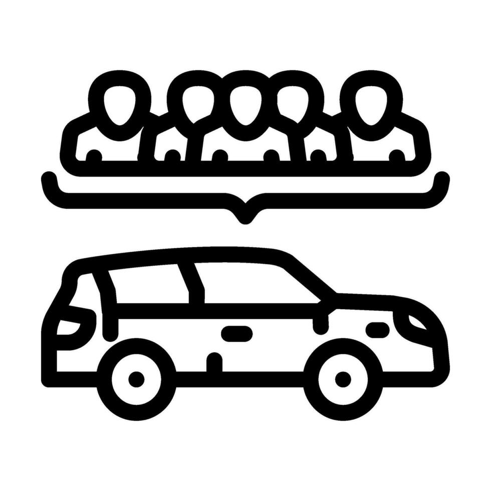 carona solidária de Meio Ambiente linha ícone vetor ilustração