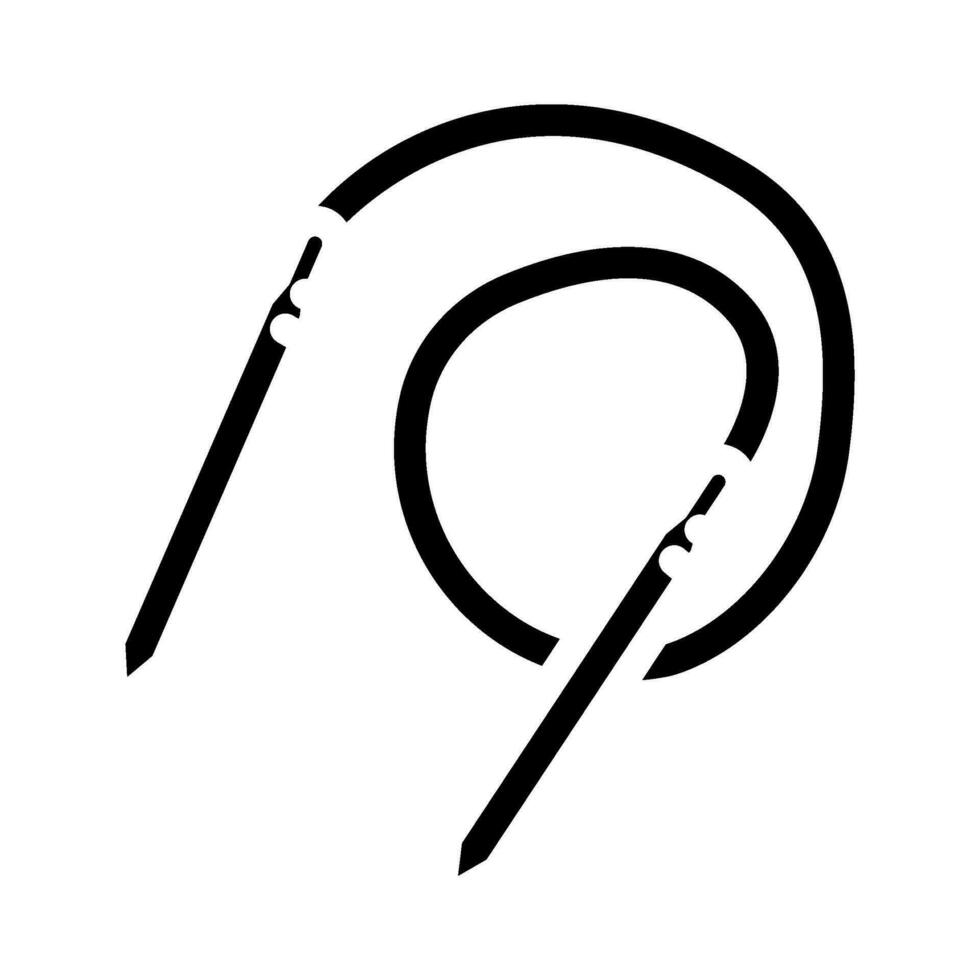 circular agulha tricô lã glifo ícone vetor ilustração