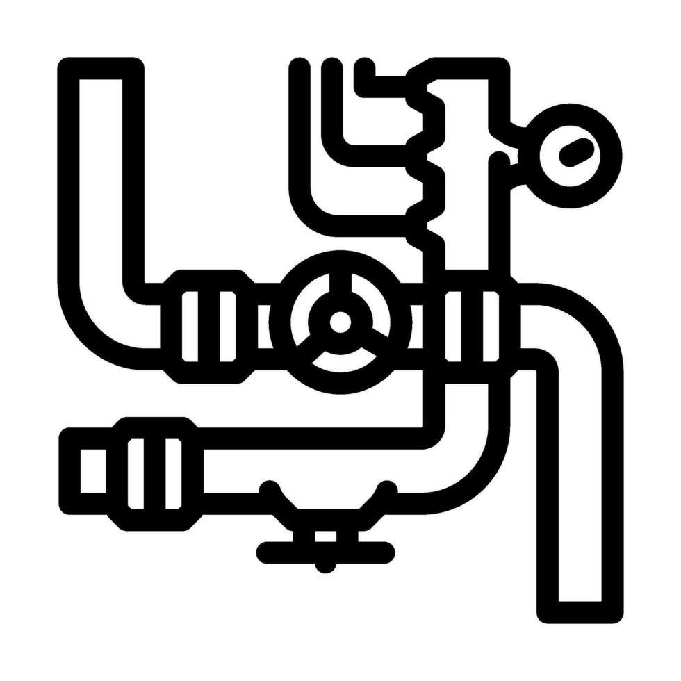 gasoduto sistema petróleo engenheiro linha ícone vetor ilustração