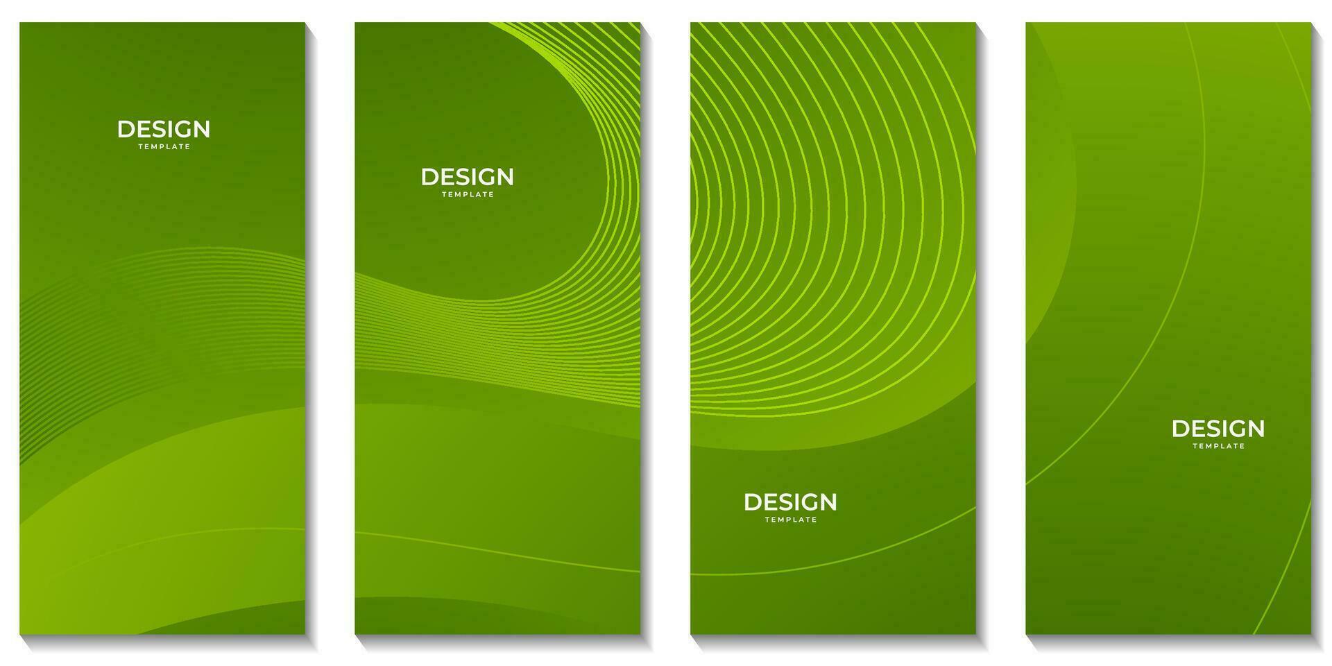 conjunto do brochuras. abstrato verde gradiente onda fundo para o negócio vetor
