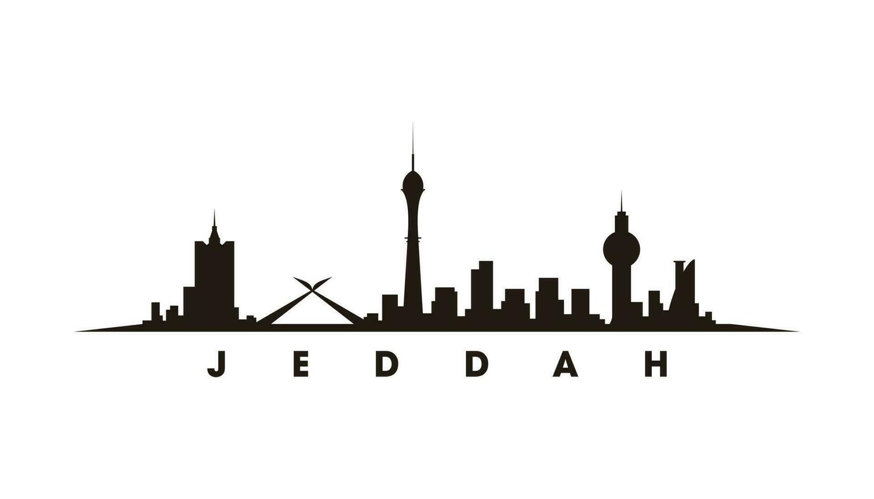 Jeddah Horizonte e marcos silhueta vetor
