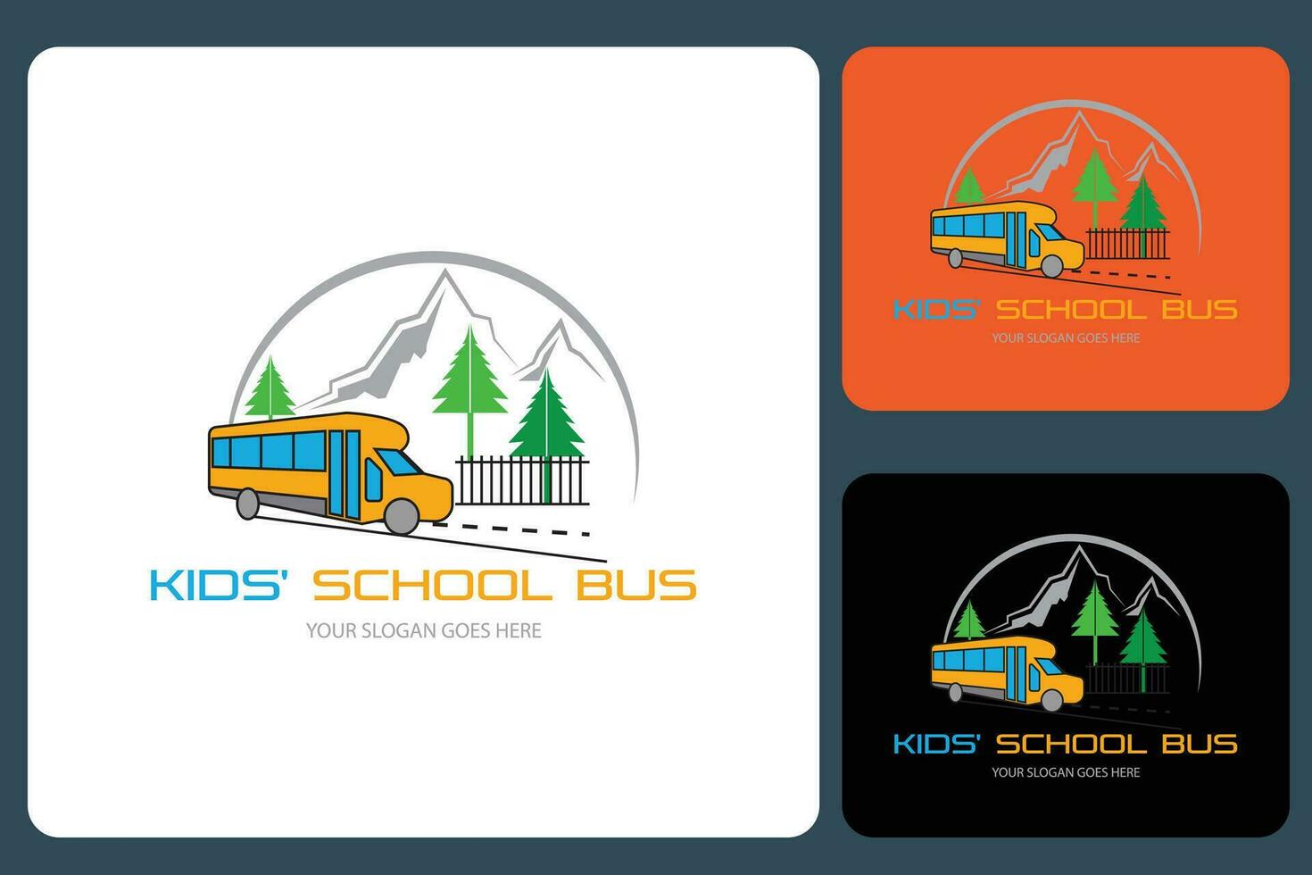 crianças escola ônibus logotipo Projeto modelo vetor