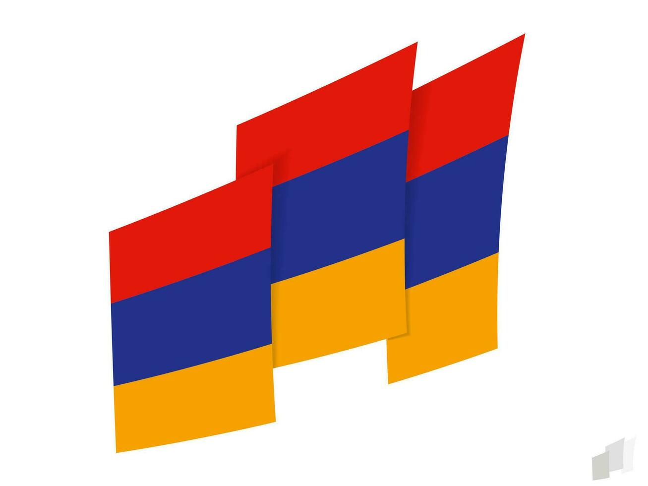 Armênia bandeira dentro a abstrato rasgado Projeto. moderno Projeto do a Armênia bandeira. vetor