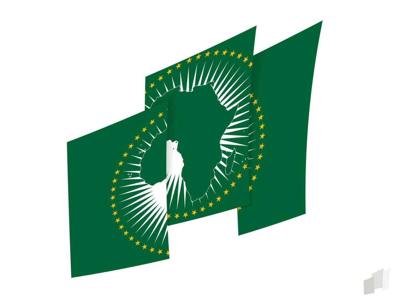 africano União bandeira dentro a abstrato rasgado Projeto. moderno Projeto do a africano União bandeira. vetor