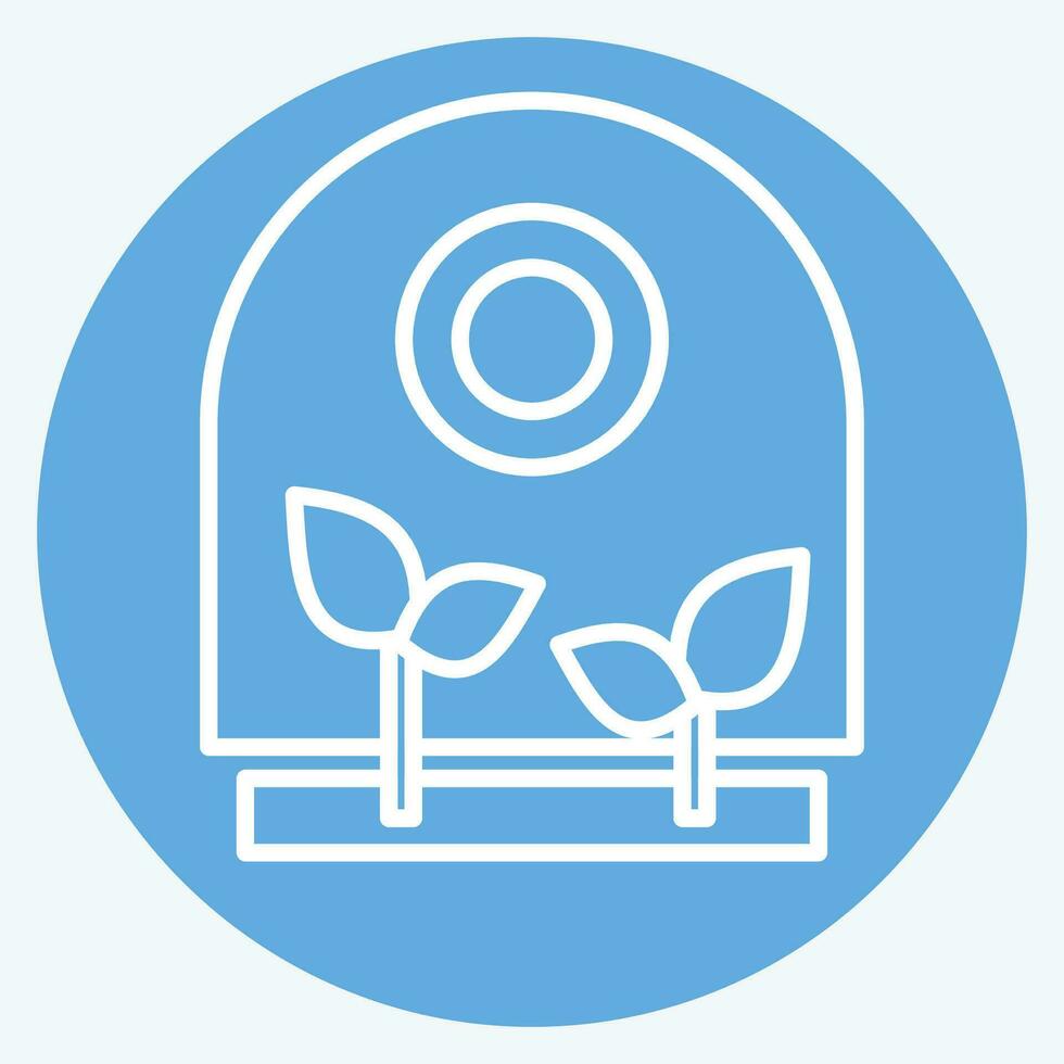 ícone estufa. relacionado para agricultura símbolo. azul olhos estilo. simples Projeto editável. simples ilustração vetor