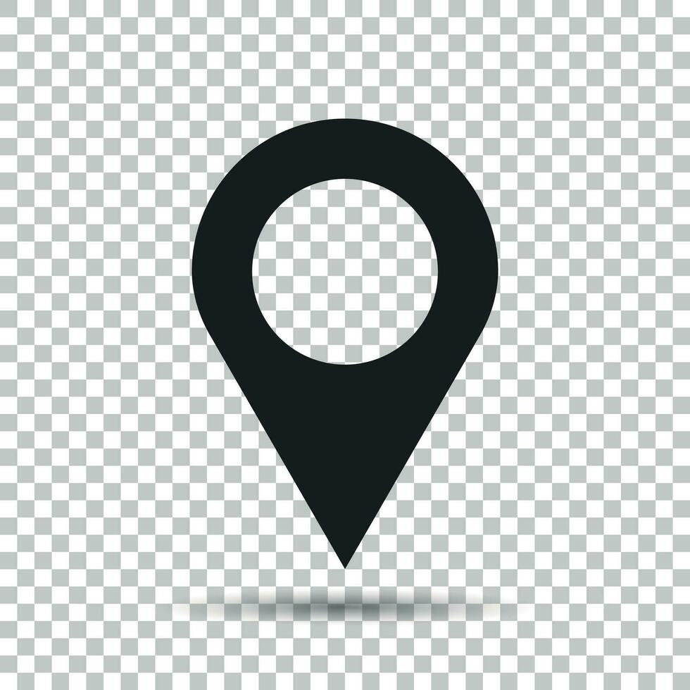 PIN ícone vetor. localização placa dentro plano estilo isolado em isolado fundo. navegação mapa, GPS conceito. vetor
