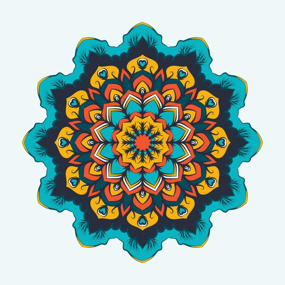 colorida floral fundo Projeto mandala vetor