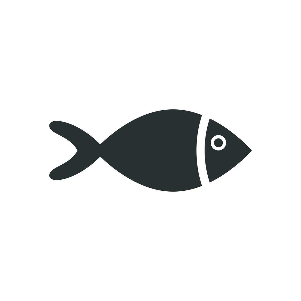 peixe placa ícone dentro plano estilo. peixinho vetor ilustração em branco isolado fundo. frutos do mar o negócio conceito.