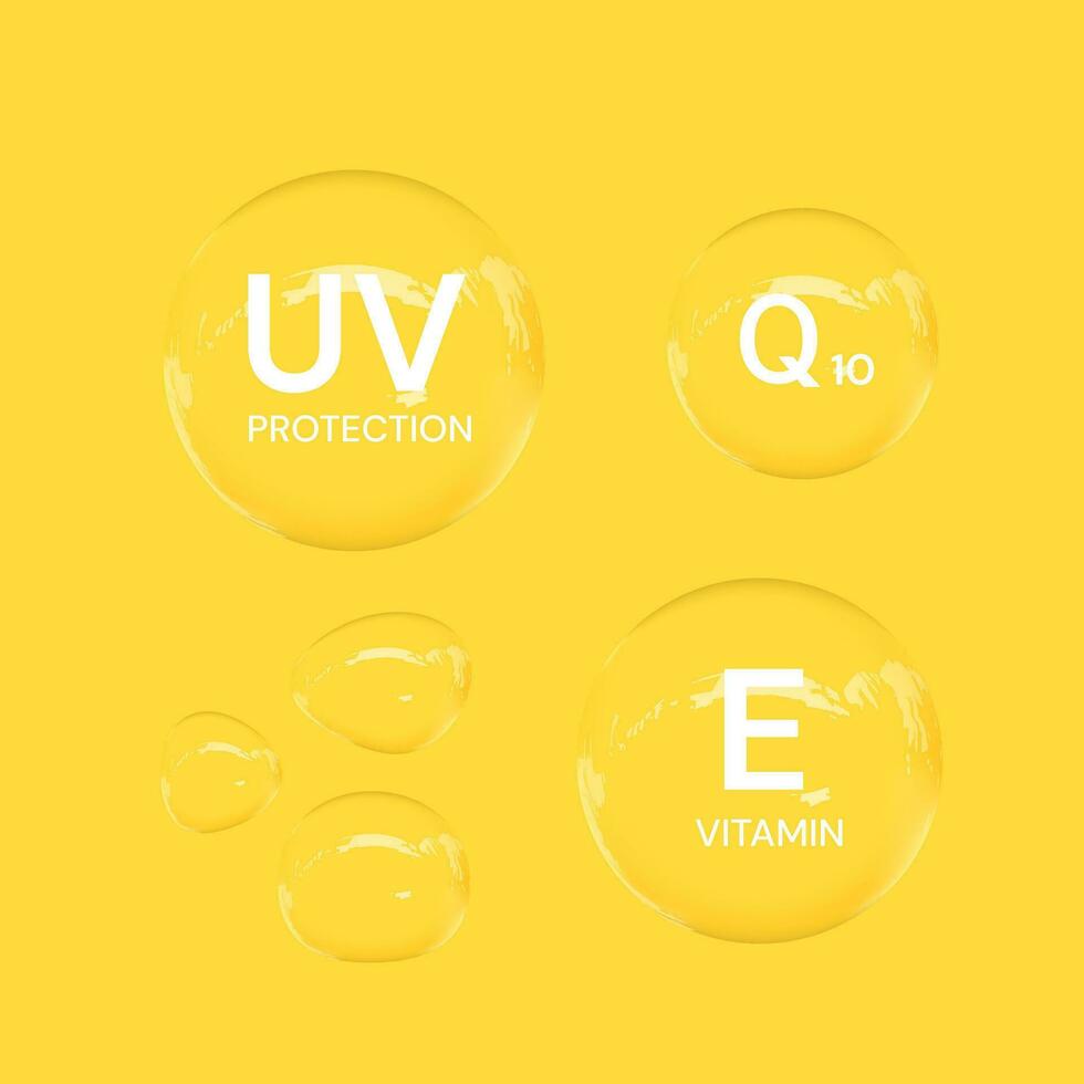 uv proteção em branco fundo, bolha escudo. solar proteção tela a partir de uv raios vetor