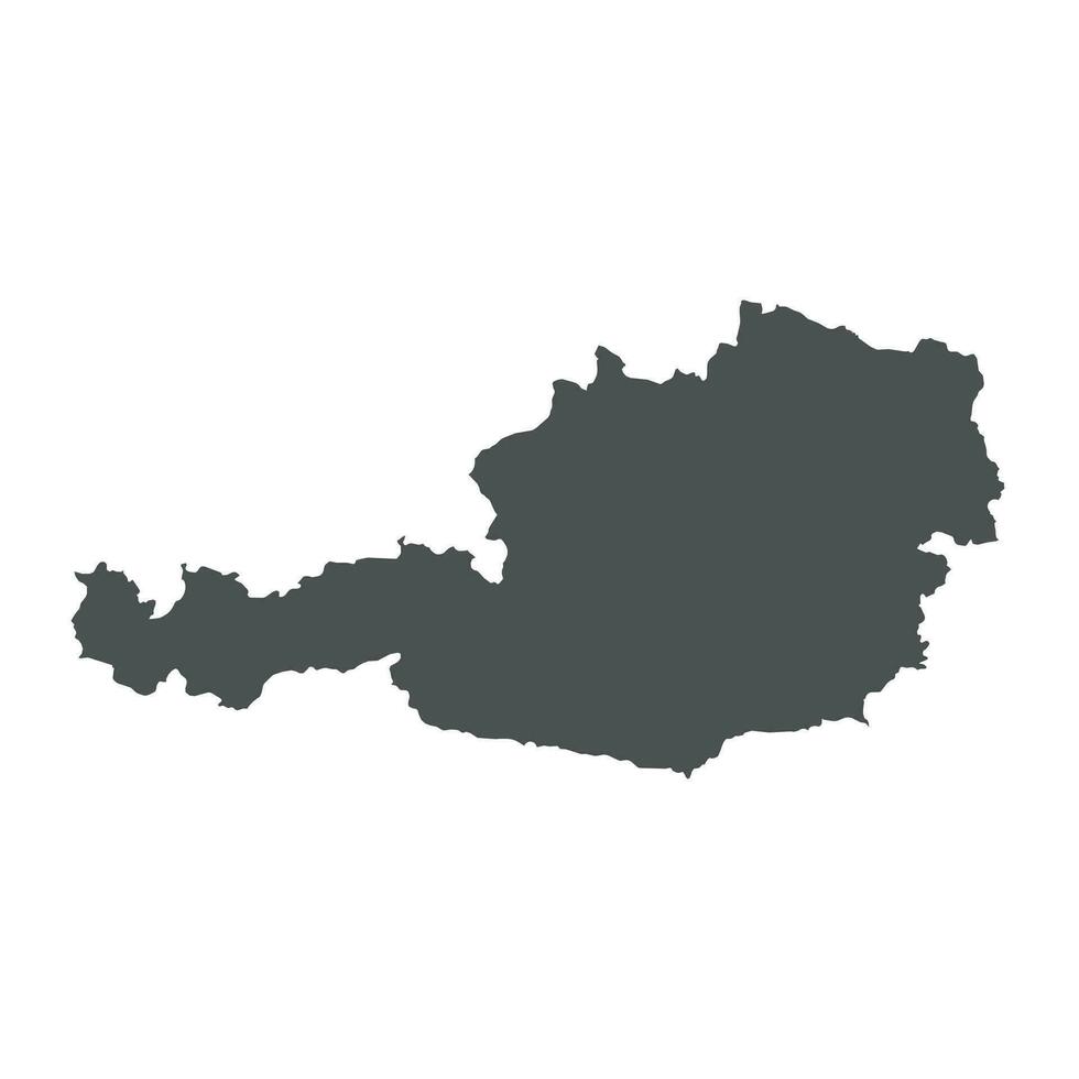 Áustria vetor mapa. Preto ícone em branco fundo.