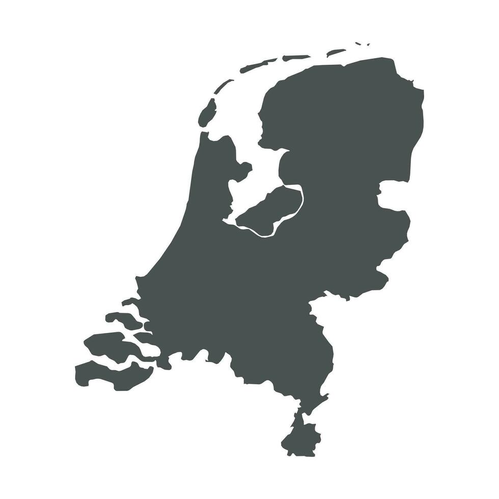 Países Baixos vetor mapa. Preto ícone em branco fundo.