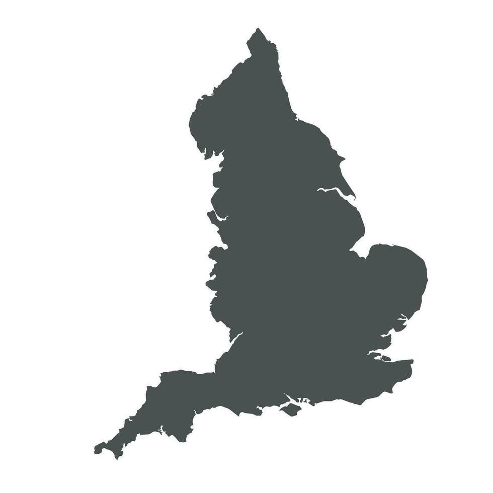 Inglaterra vetor mapa. Preto ícone em branco fundo.