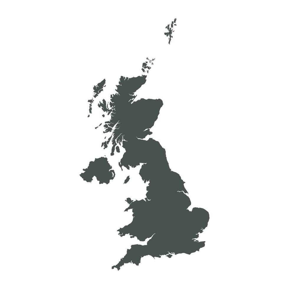 ótimo Grã-Bretanha vetor mapa. Preto ícone em branco fundo.