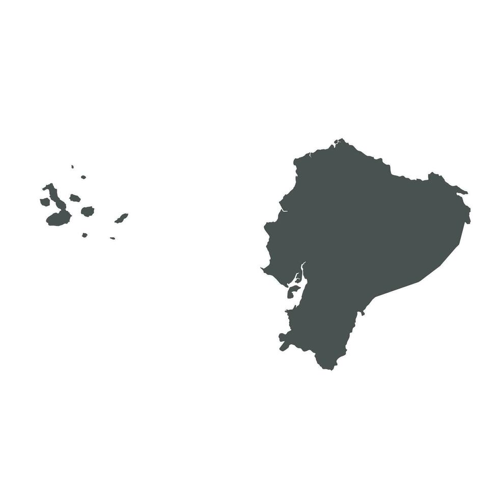 Equador vetor mapa. Preto ícone em branco fundo.