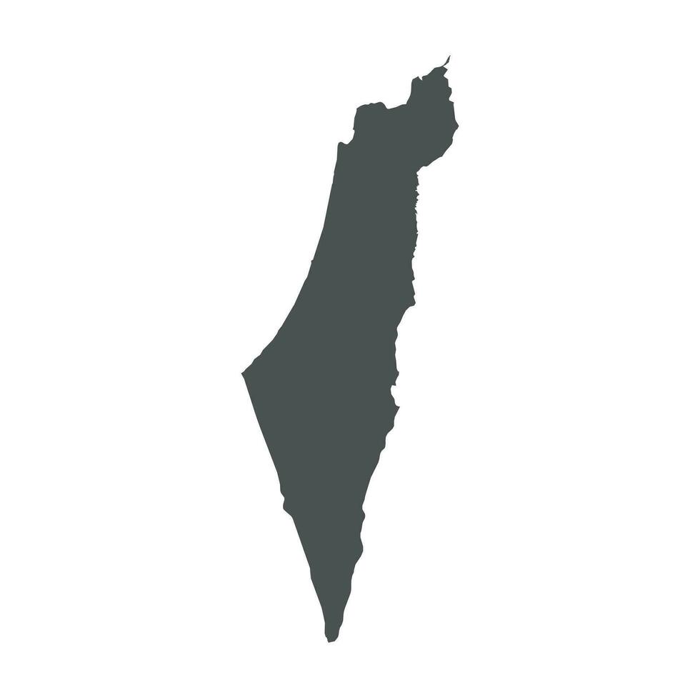 Israel vetor mapa. Preto ícone em branco fundo.