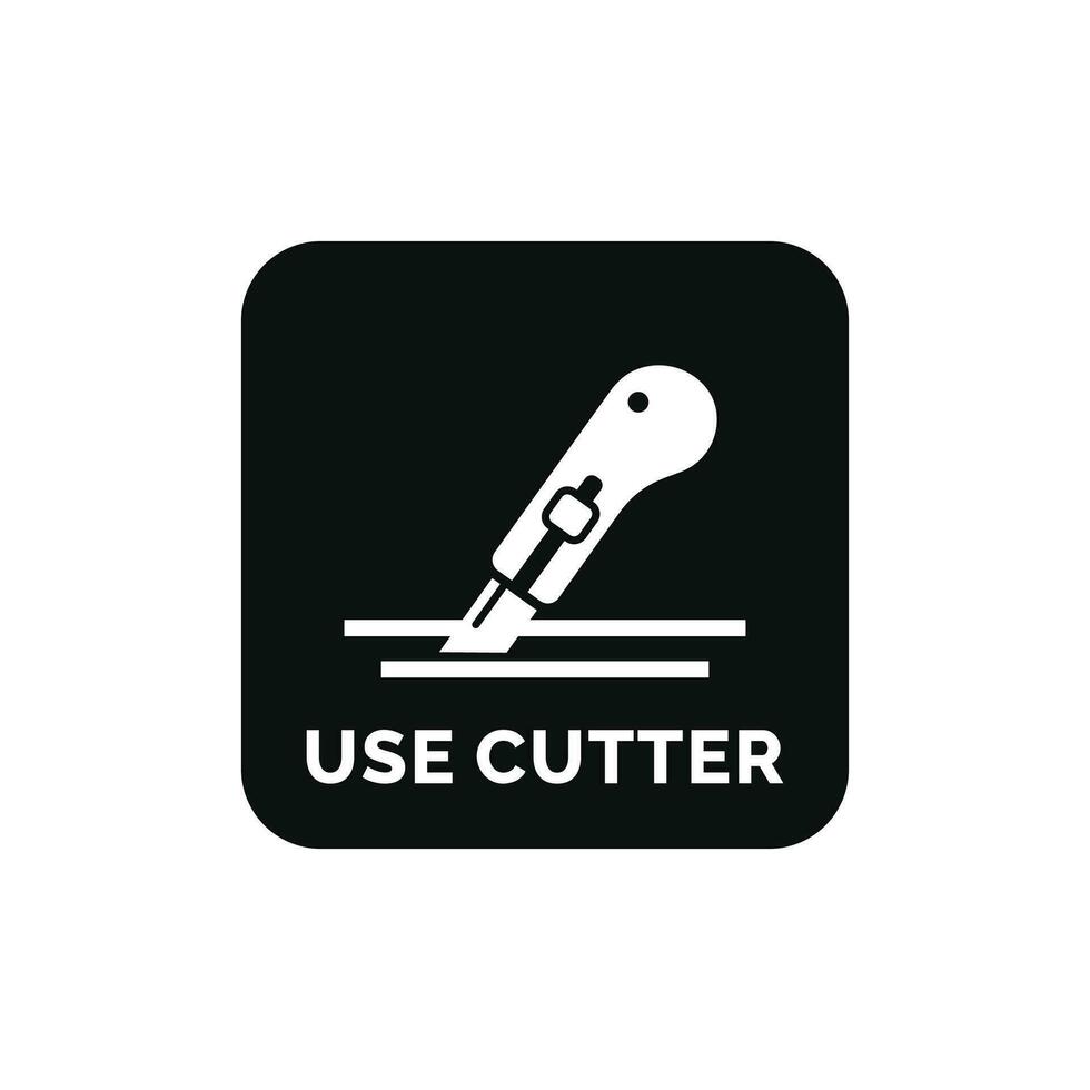 usar cortador embalagem marca ícone símbolo vetor