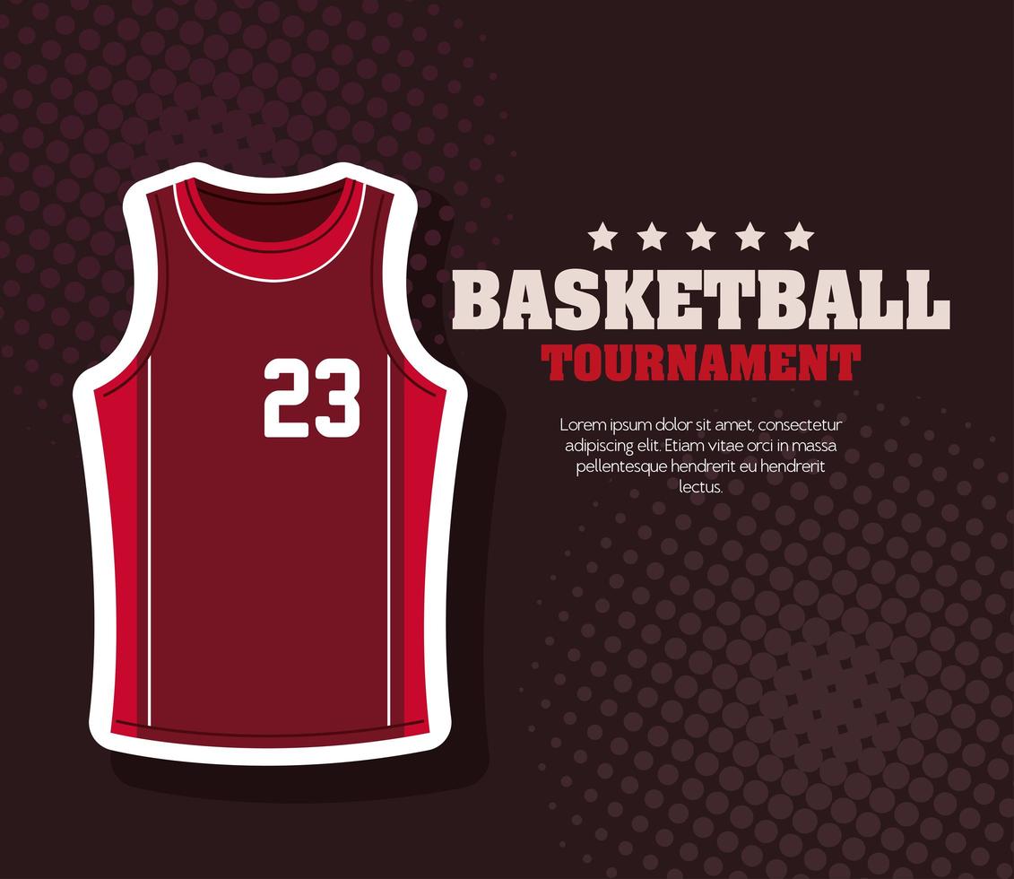 torneio de basquete, emblema, design de basquete, tecido de esporte de camisa vetor