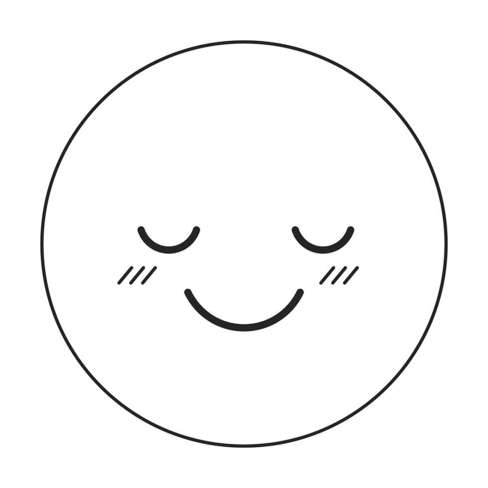 sentindo-me Deleitado emoji plano monocromático isolado vetor ícone. Boa humor. cliente satisfação. editável Preto e branco linha arte desenho. simples esboço local ilustração para rede gráfico Projeto