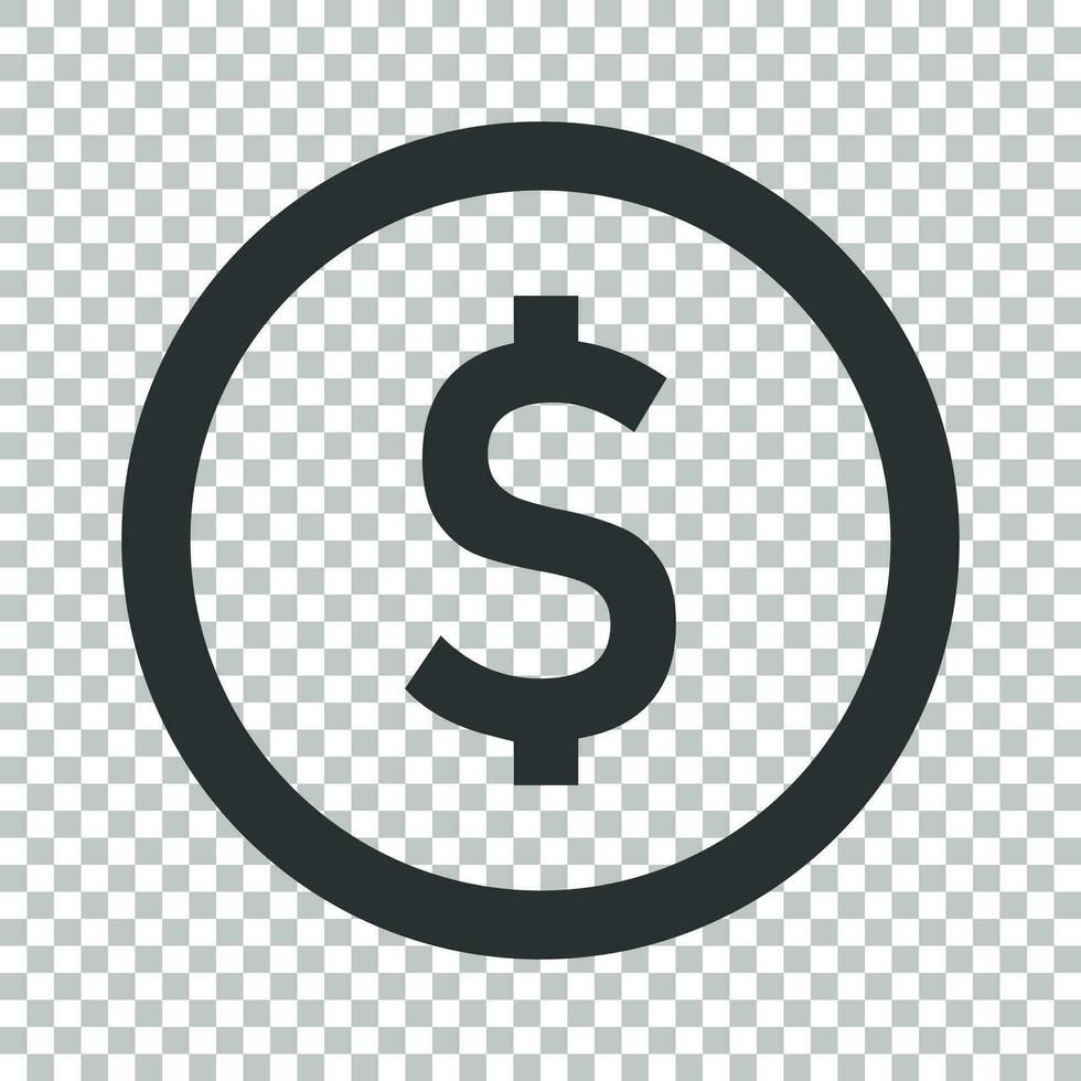 moedas pilha ícone dentro plano estilo. dólar moeda vetor ilustração em isolado fundo. dinheiro empilhado o negócio conceito.