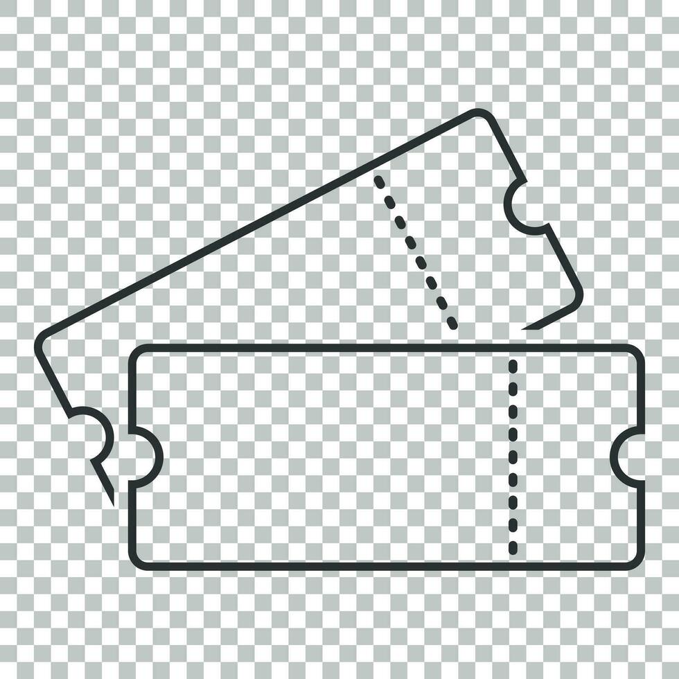 cinema bilhete ícone dentro plano estilo. Admitem 1 cupom Entrada vetor ilustração em isolado fundo. bilhete o negócio conceito.