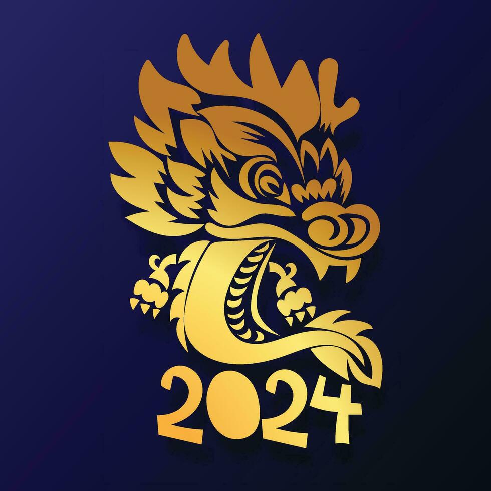 chinês Novo ano 2024, a ano do a Dragão, vetor