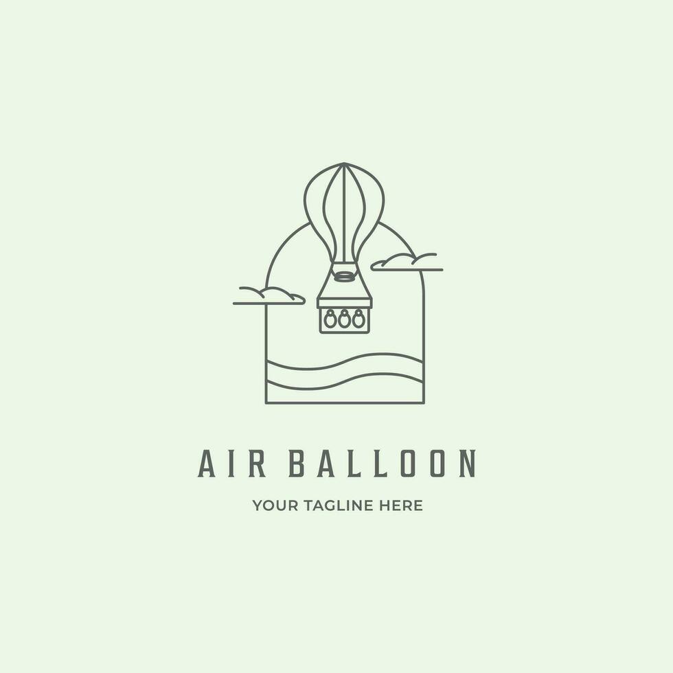 ar balão vetor logotipo vintage minimalista ícone céu