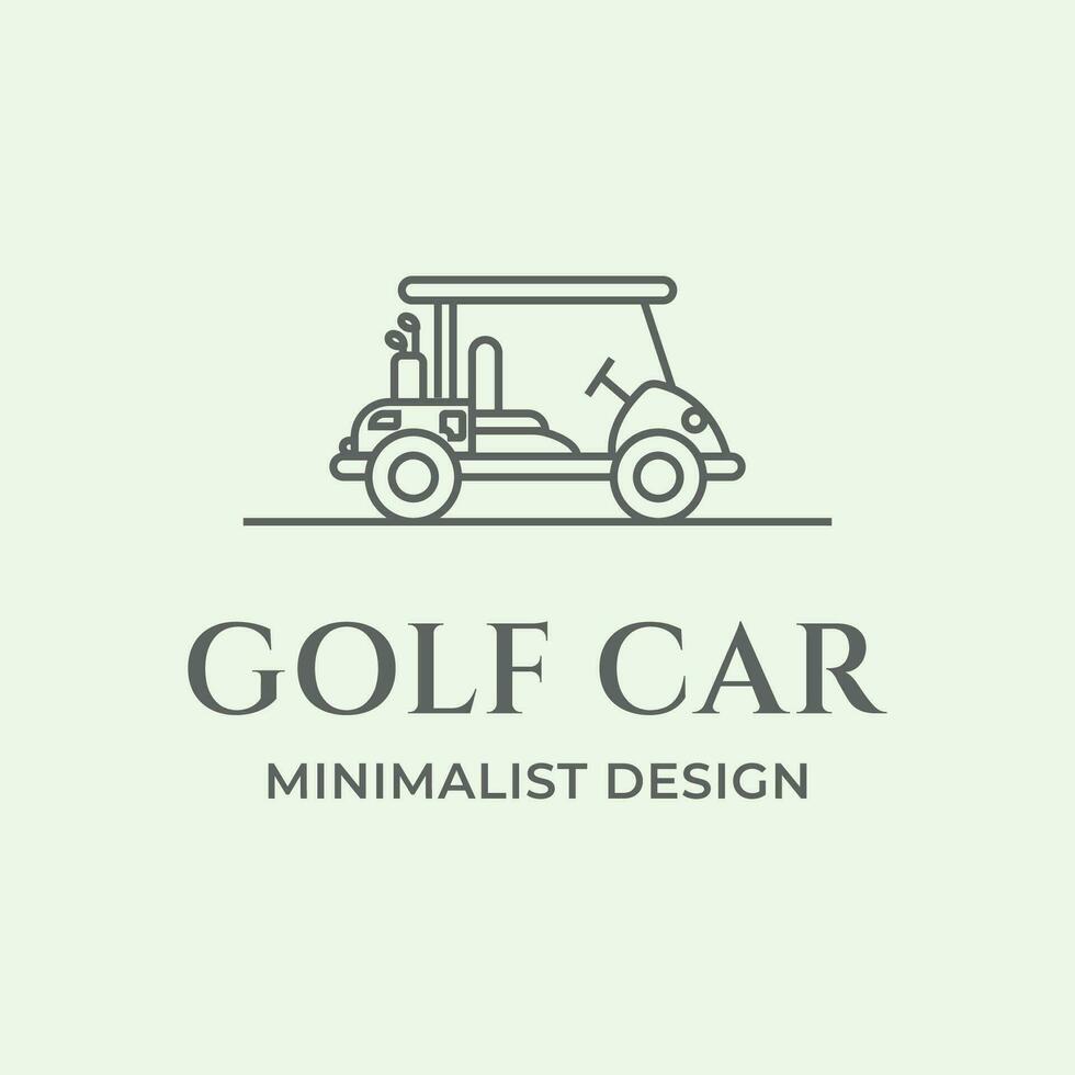 golfe carro logotipo vetor Projeto minimalista linha arte