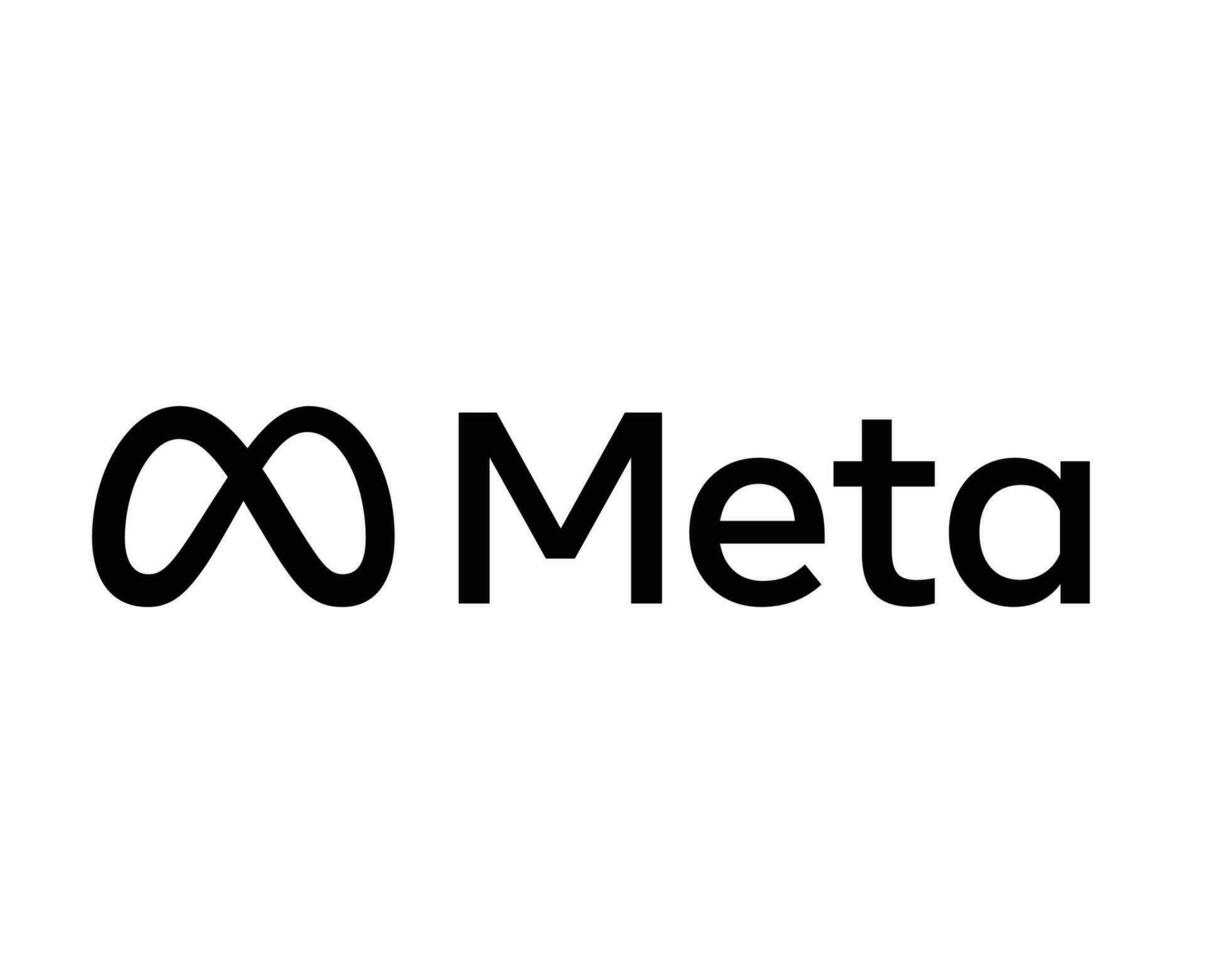 meta social meios de comunicação logotipo símbolo com nome Preto Projeto vetor ilustração