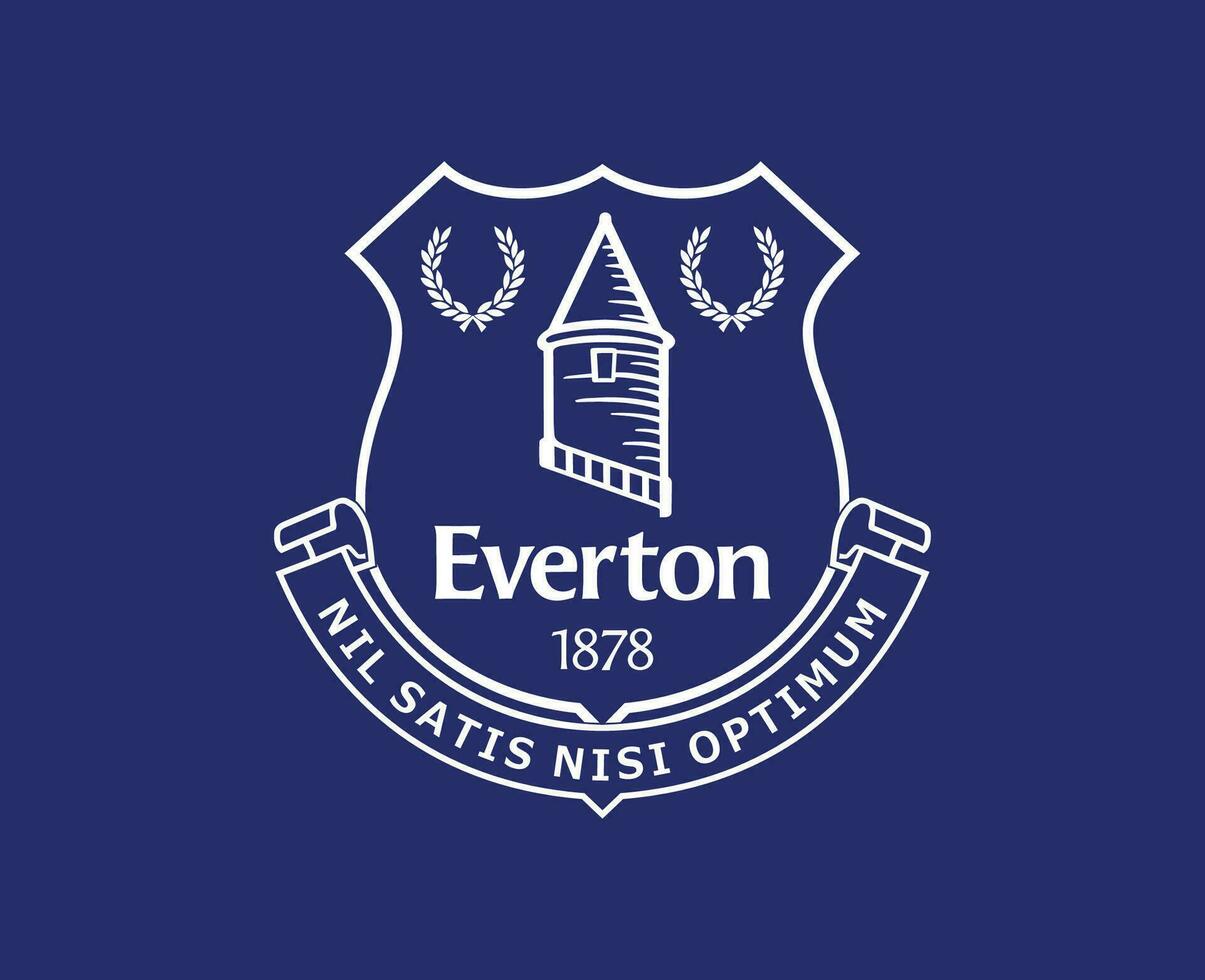 everton clube logotipo branco símbolo premier liga futebol abstrato Projeto vetor ilustração com azul fundo