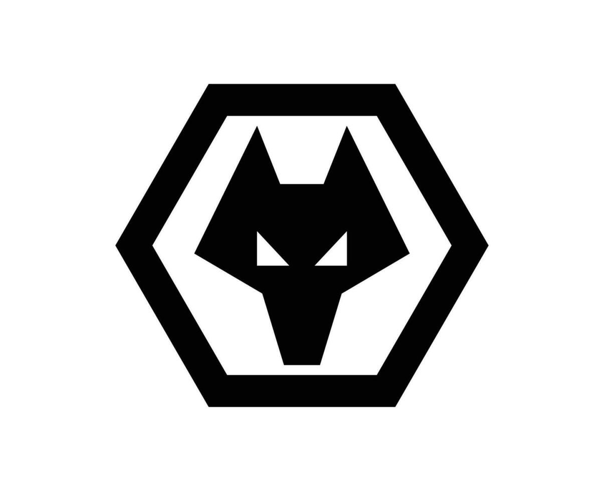 Wolverhampton andarilhos clube logotipo Preto símbolo premier liga futebol abstrato Projeto vetor ilustração