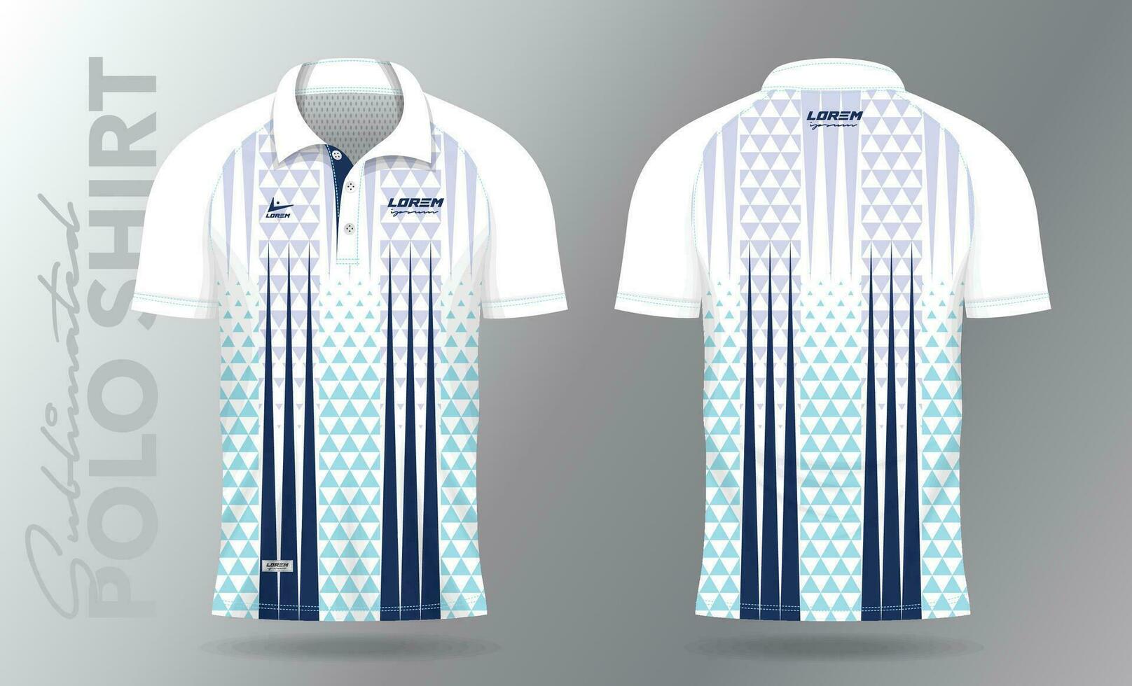 sublimação azul pólo camisa brincar modelo Projeto para badminton camisa, tênis, futebol, futebol ou esporte uniforme vetor